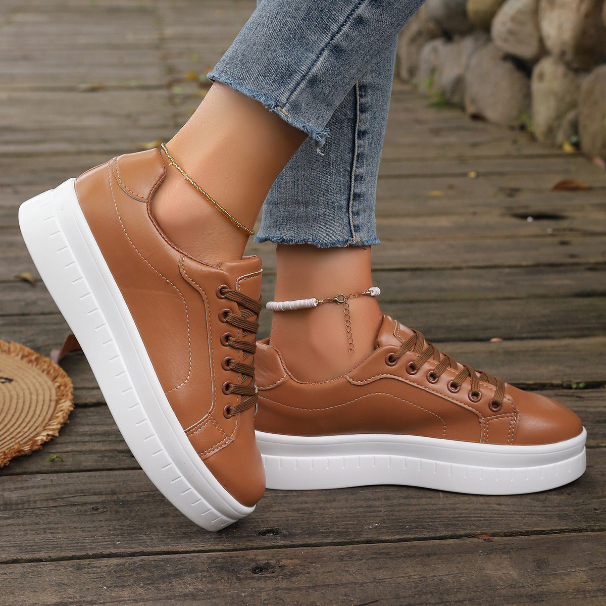 Platform Sneakers with Clean, Timeless Design